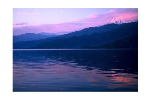 Nepal-Pokhara-Fewa Lake-sunset-mat a